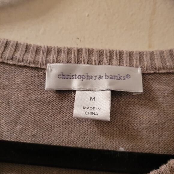 Vtg Floral Embroidered Women's Cadigan Sweater Tan & Pink Size M Ppreppy Boho - Picture 4 of 10